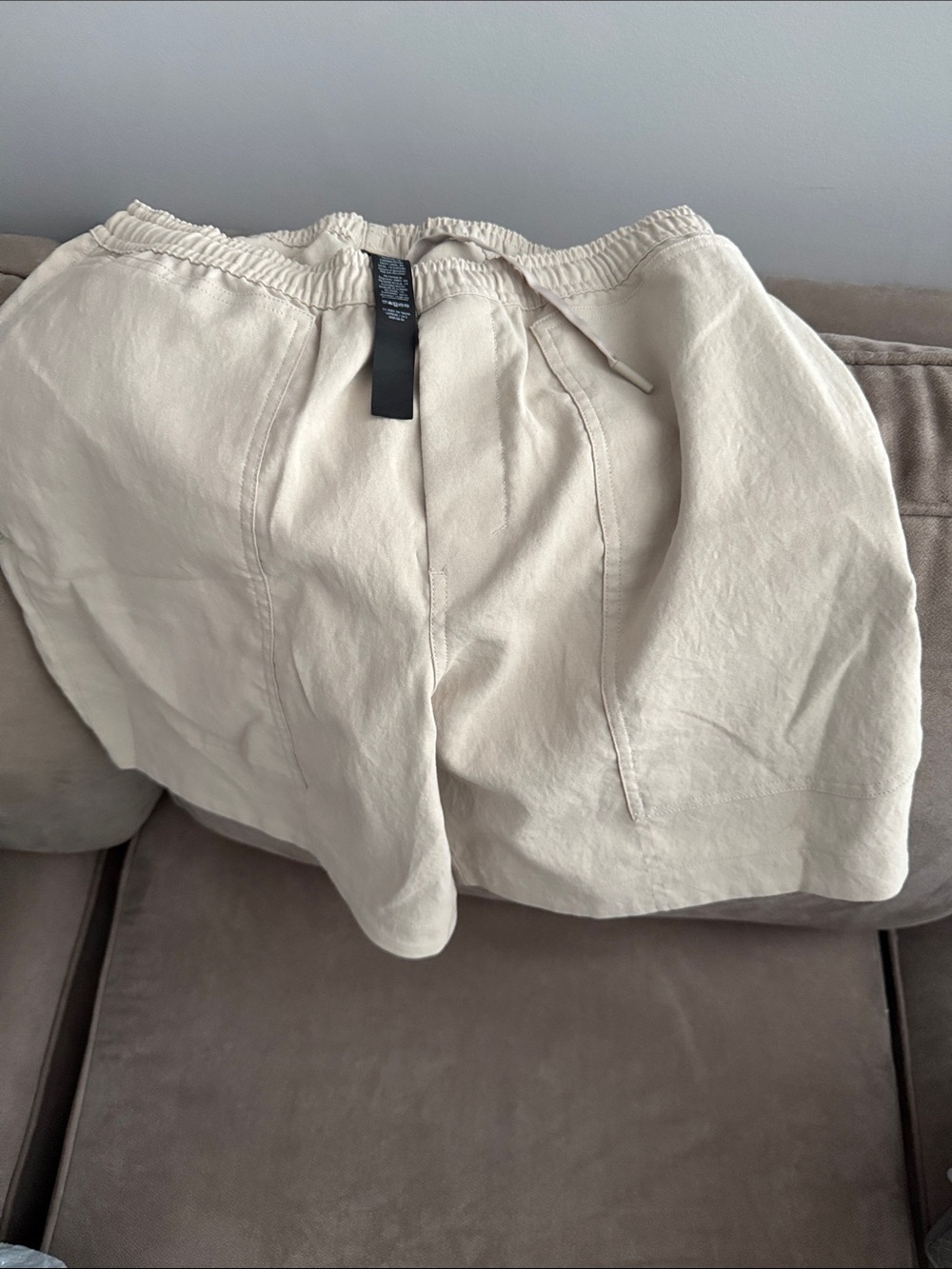 lululemon athletica Men's Flat-Front Drawstring Shorts in Cream